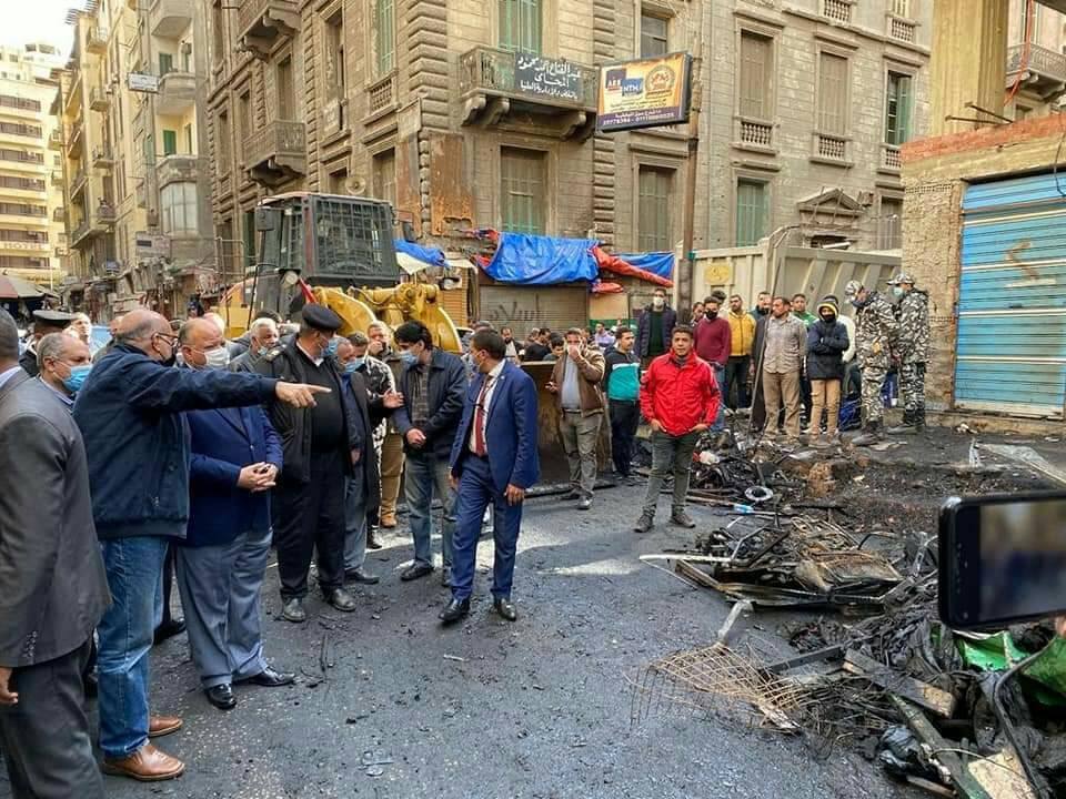   محافظ القاهرة يتفقد أعمال تبريد حريق التوفيقية