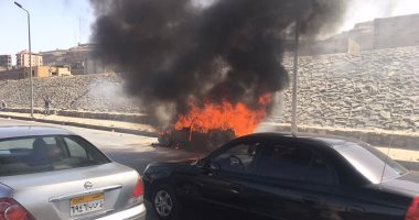   تفحم جثة سائق بمدينة بدر فى تصادم سيارته بالرصيف