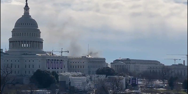  فيديو || حريق بالقرب من مبنى الكونجرس الأمريكي