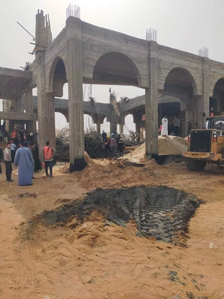 انهيار مسجد تحت الإنشاء بمدينة بدر